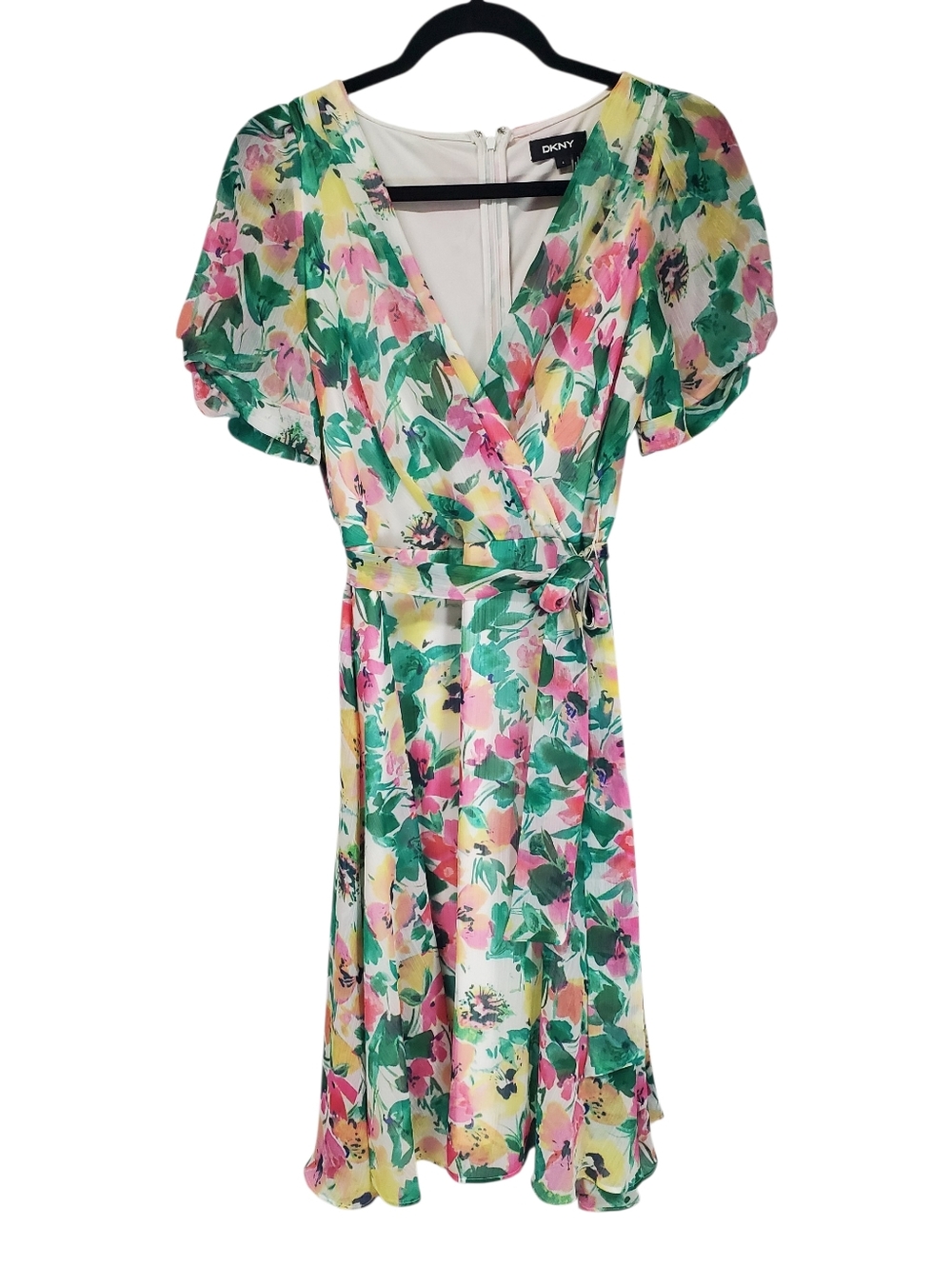 DKNY Dress Floral Feminine Romantic Derby Wedding Fairycore Coquette Pastel 4